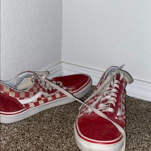 Red checkered old school Vans❤️